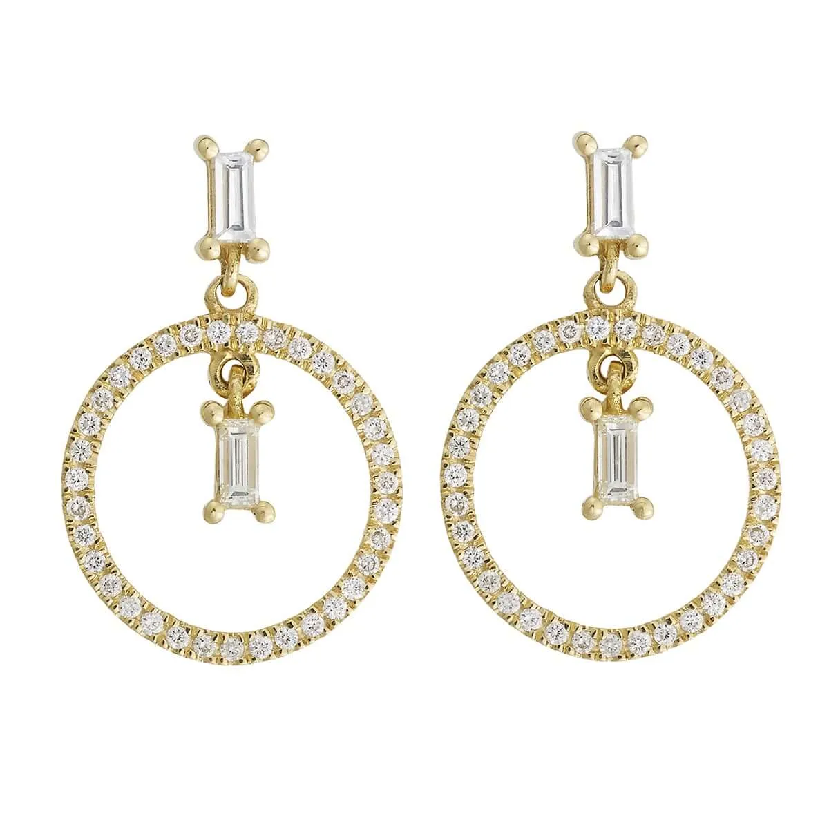 Baguette Dangling Hoop Y-D